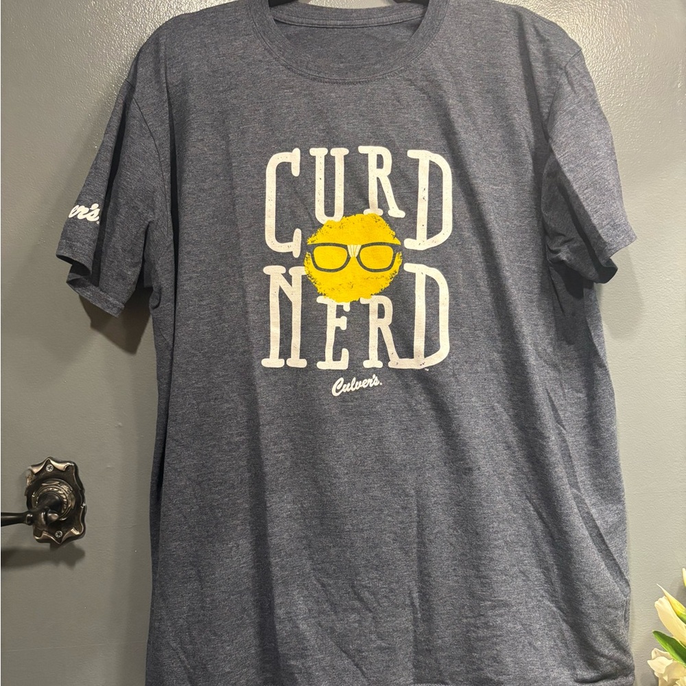 Culver's Curd Nerd Graphic Tee - Heather Grey & Yellow Fan Merchandise Exclusive